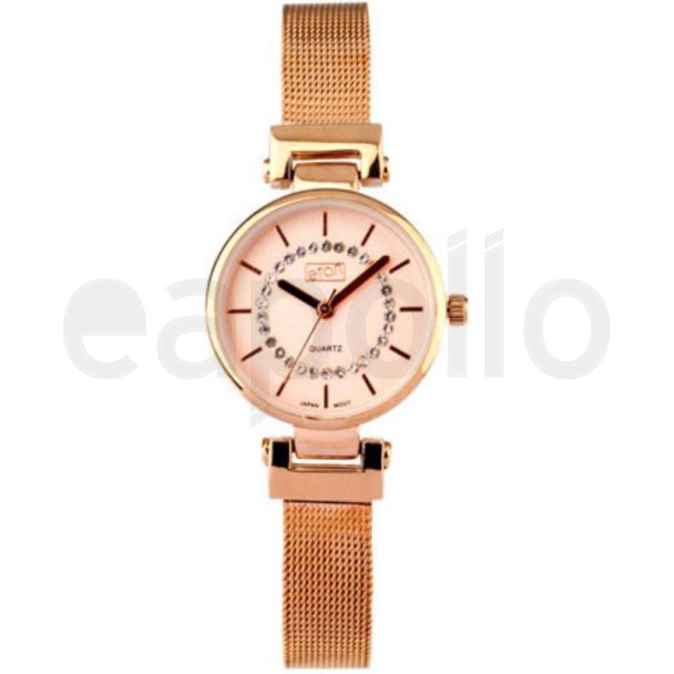Eton Ladies Diamante Dial Mesh Watch – Rose Gold