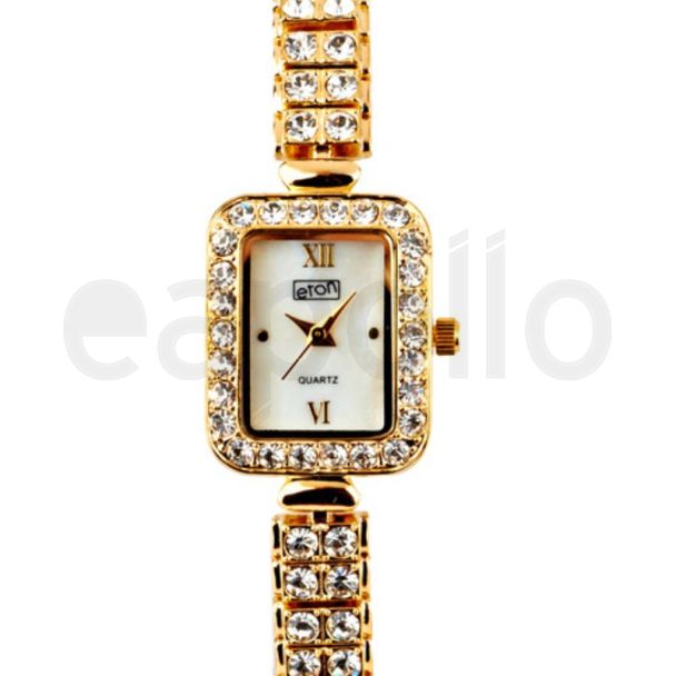 Eton Ladies Square Case Bracelet Watch – Gold