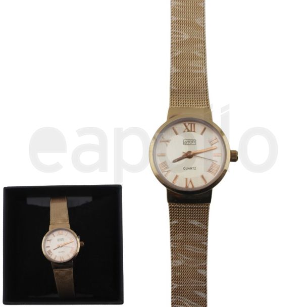 Eton Ladies Mesh Bracelet Watch – Rose Gold