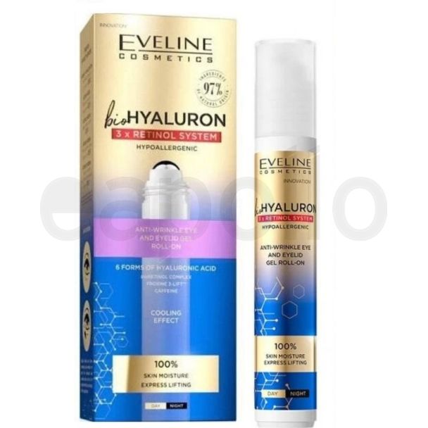 Wholesale Eveline Bio Hyaluron Anti-Wrinkle Eye And Eyelid Gel Roll-On 15ml 