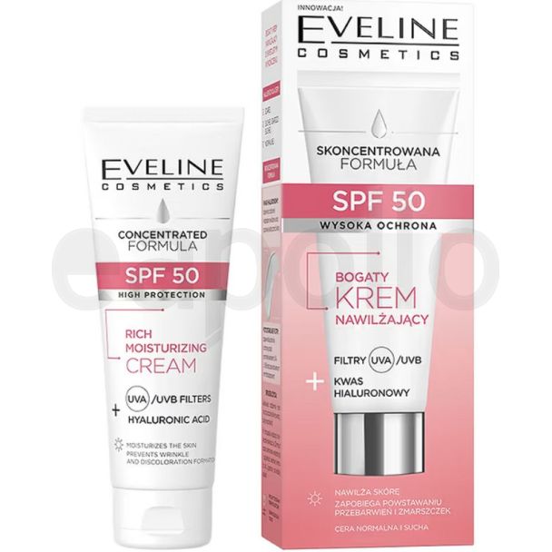 Eveline Rich Moisturizing Cream SPF50 - 30ml (BB-18-12-2027)