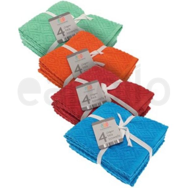 Calypso Pattern Kitchen Tea Towels - Assorted