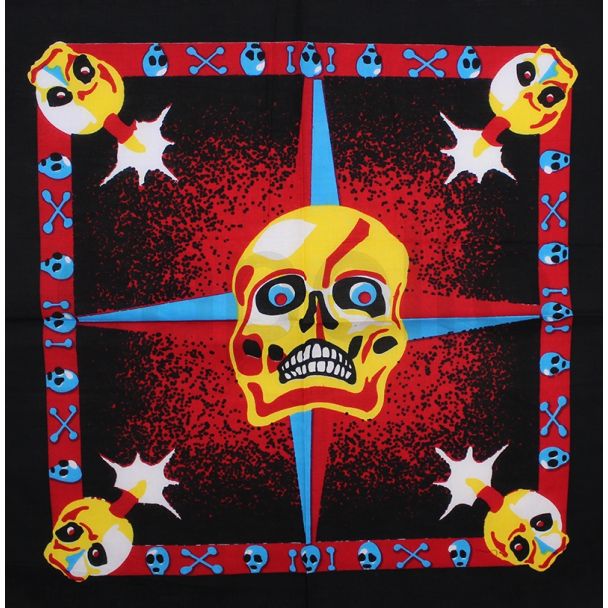 Wholesale Exploding Skulls and Bones Design Black Bandana