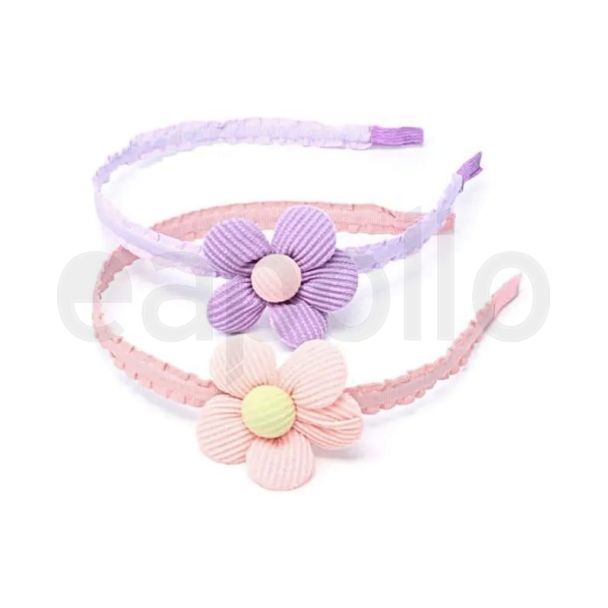 Fabric Daisy Motif Aliceband (5mm) - Pastel Assorted