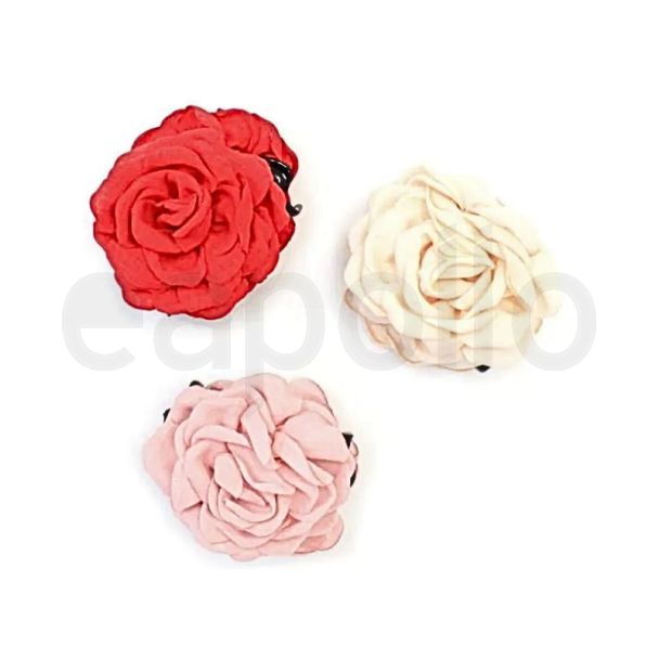 Fabric Flower Hair Clamp (7.5cm) - Assorted