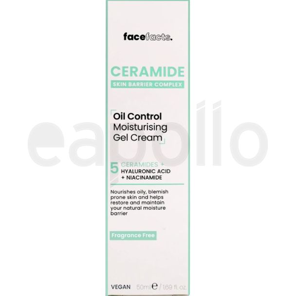 Face Facts Ceramide Oil Control Moisturising Gel Cream - 50ml 