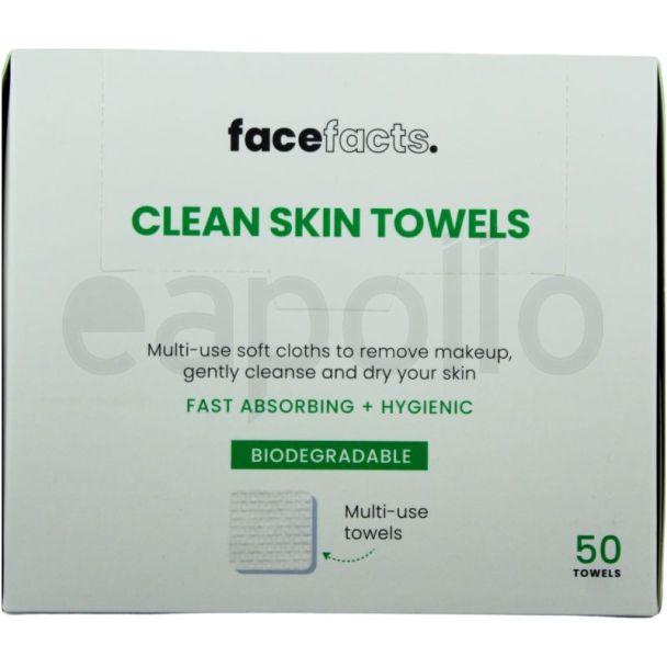 Face Facts Clean Skin Towels - Biodegradable (50 Pcs)