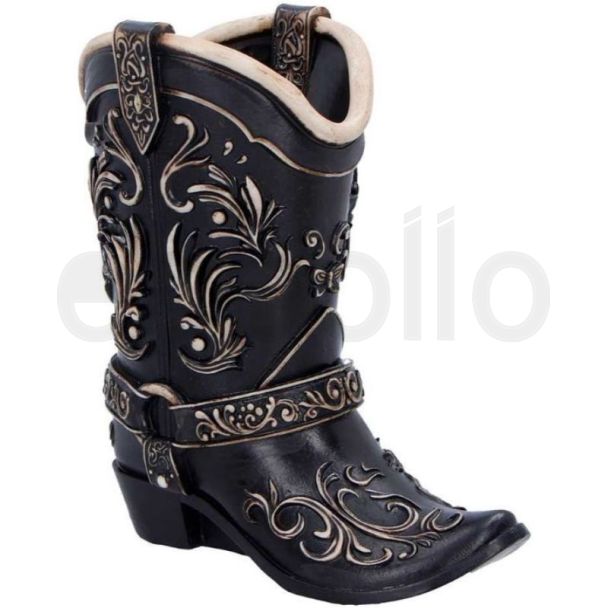 Cowboy Boot Pen Holder Desk Ornament – 17cm