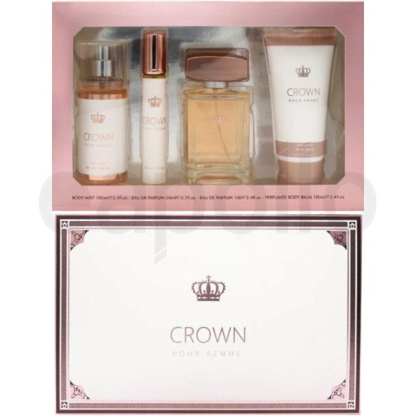 Fine Perfumery Ladies 4 Pieces Gift Set - Crown Pour Femme