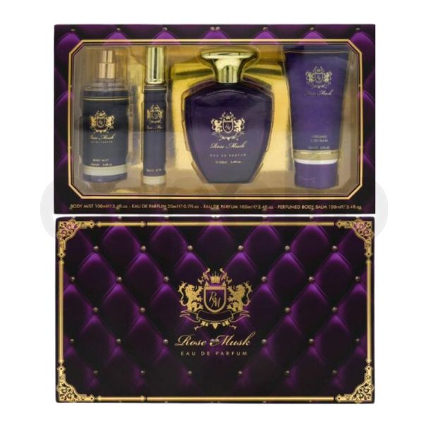 Fine Perfumery Ladies 4 Pieces Gift Set -Rose Musk