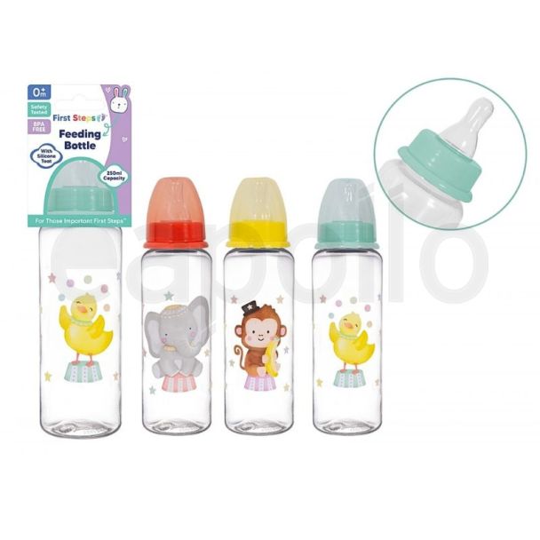 First Steps Baby Feeding Bottle (250ml) - Assorted 