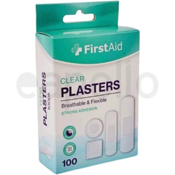 FirstAid Clear Breathable & Flexible Plasters – Strong Adhesion Assorted