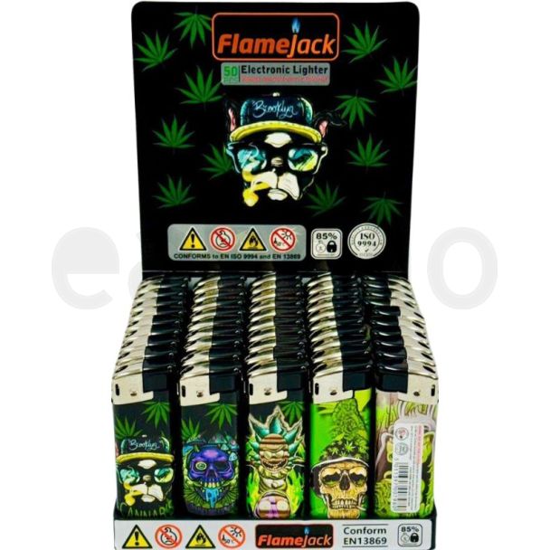 Flamejack Skull Design Electronic Lighters - Assorted