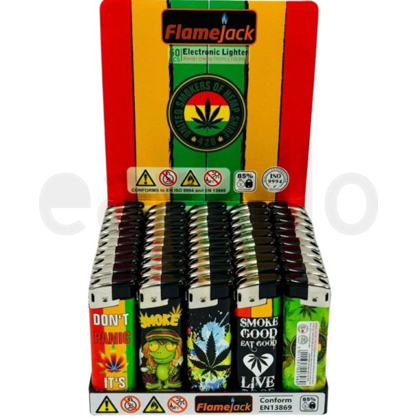 Flamejack Slogan Design Electronic Lighters - Assorted 