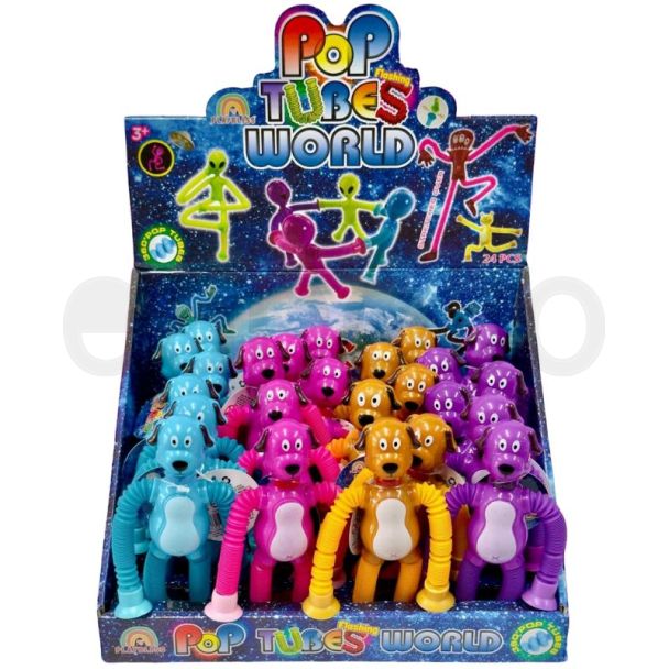 Flashing  Dog Pop Tubes Toy - Assorted