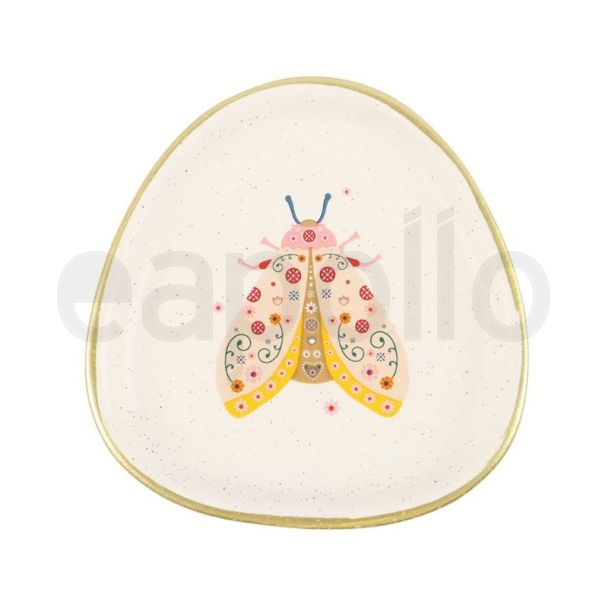 Floral Moth Design Trinket Dish 