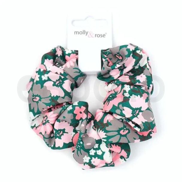 Floral Print Hair Scrunchie - Assorted - 10cm