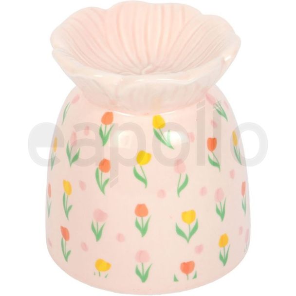 Floral Tulip Print Oil Burner and Wax Warmer – 11 cm