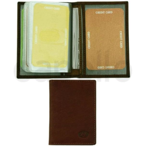 Florentino Bifold Genuine Leather Credit Card Holder -Bordo