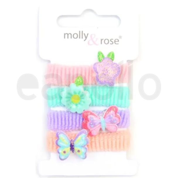 Flower & Butterfly Motif Ponios - Assorted Colours (1cm x 2cm)