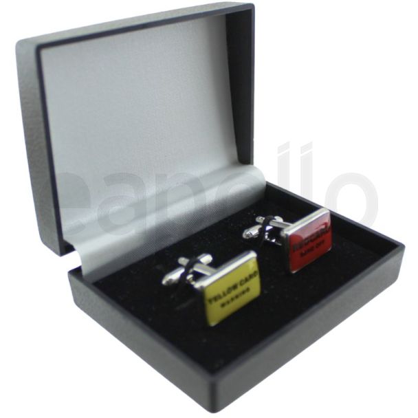 Football Referee Card Design Cufflink Pair