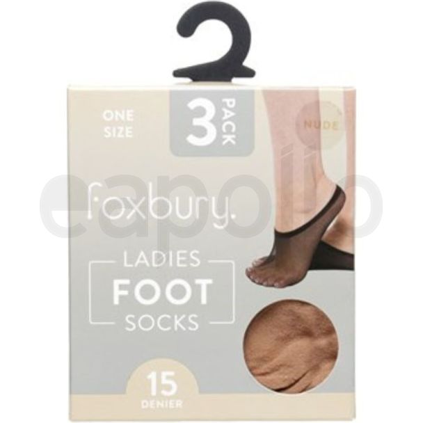 Foxbury 15 Denier Footlet Socks – Nude (Pack of 3)