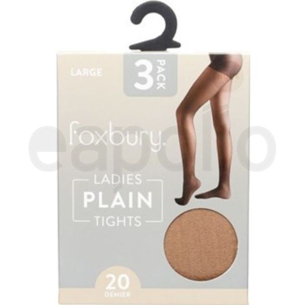 Foxbury 20 Denier Tights – Nude Large (Pack of 3)