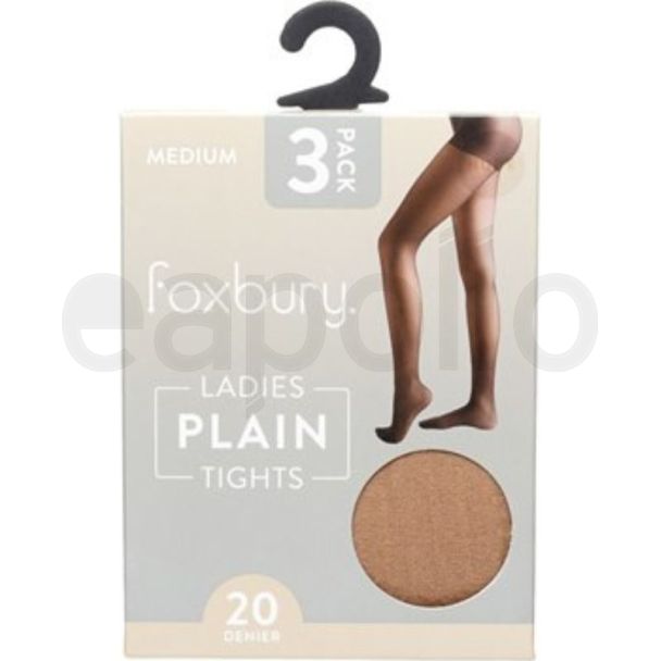 Foxbury 20 Denier Tights – Nude Medium (Pack of 3)
