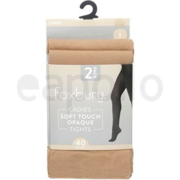 Foxbury 40 Denier Tights – Nude Large (Pack of 2)