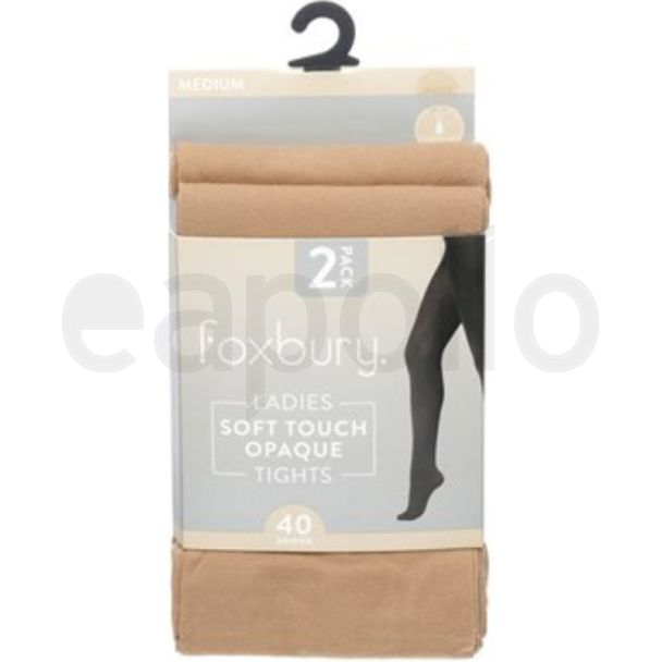Foxbury 40 Denier Tights – Nude Medium (Pack of 2)