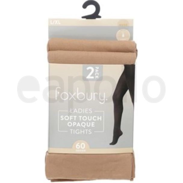 Foxbury 60 Denier Opaque Tights – Nude L/XL (Pack of 2)
