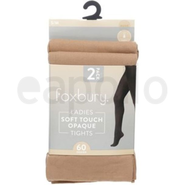 Foxbury 60 Denier Opaque Tights – Nude S/M (Pack of 2)