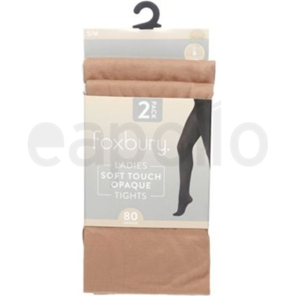 Foxbury 80 Denier Opaque Tights – Nude S/M (Pack of 2)