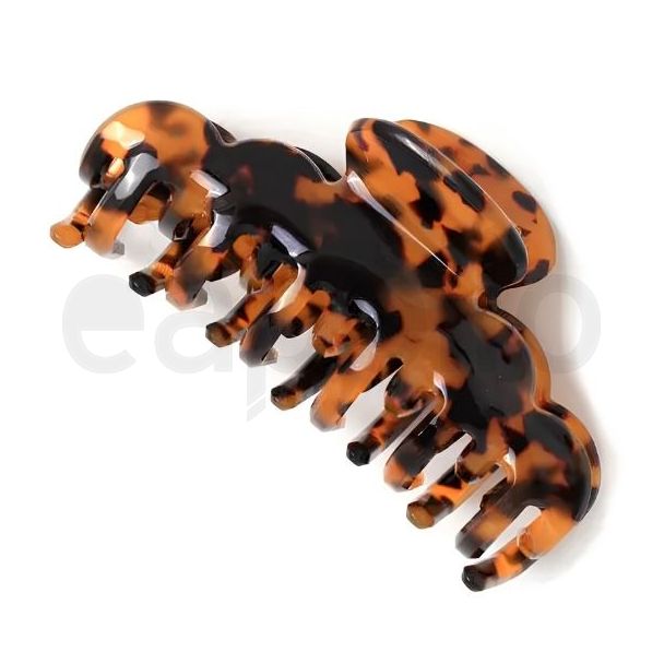 French Tortoiseshell Scalloped Edge Hair Clamp - 8cm