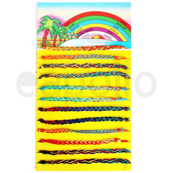 Friendship Cord Bracelet On The Card Plaited  Assorted