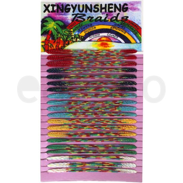 Friendship Cord Bracelet On The Card Assorted Colours