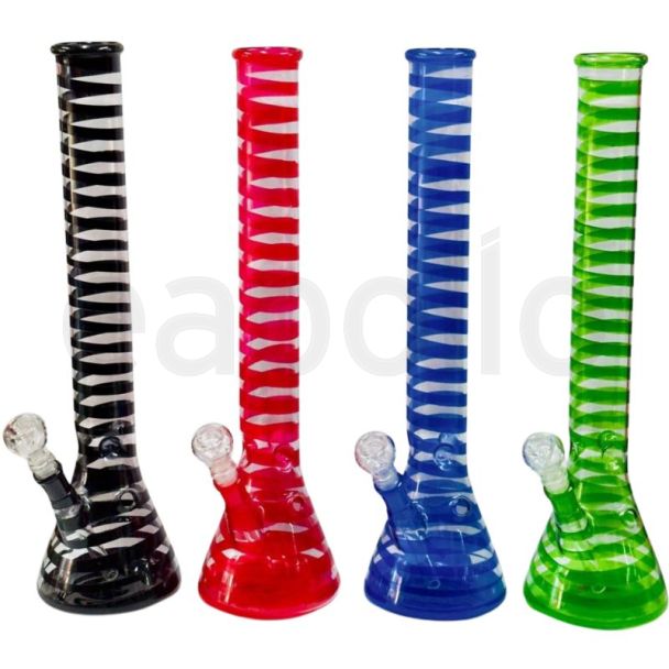 Frost Taping Glass Waterpipe - Assorted Colour (17.3inch)