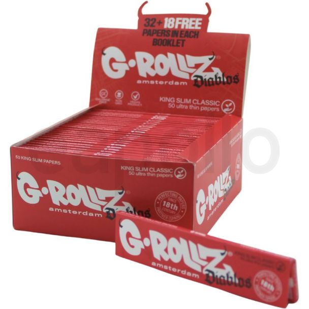 G-Rollz Diablos King Slim Classic Plus Extra Thin Paper Rolling Papers 