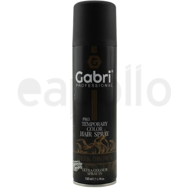 Gabri Pro Temporary Color Hair Spray- Dark Brown 150ml (BB-09/29)