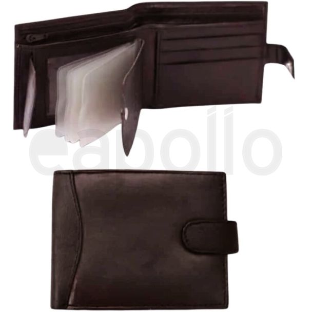 Men's Genuine Bi-Fold RFID Wallet- Brown
