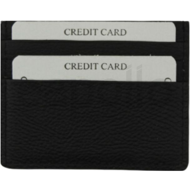 Genuine Leather RFID Credit Card Holder- Black