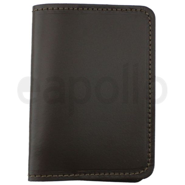 Genuine Leather Travel Passport Cover - Brown