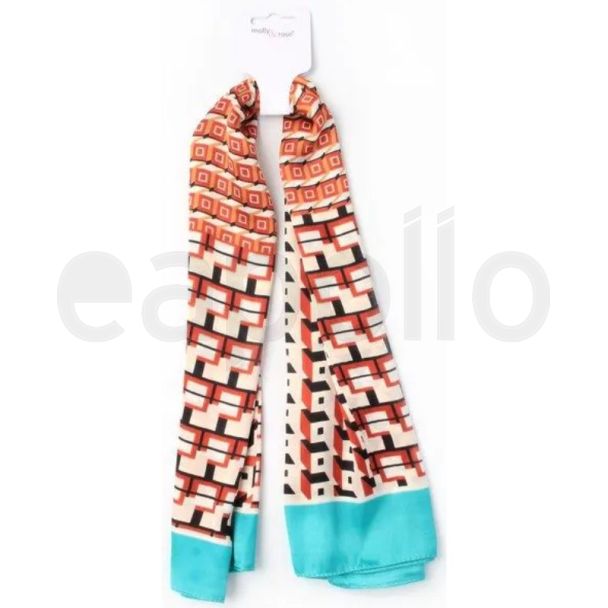 Geometric Printed Imitation Silk Ladies Scarf