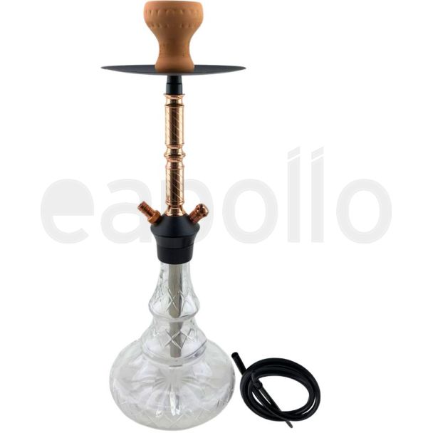 German Hookah Set With Single Hose Diamond Shape  – Assorted Colours (51cm)