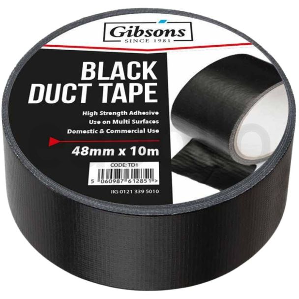 Gibsons Black Duct Tape 48mm x 10M
