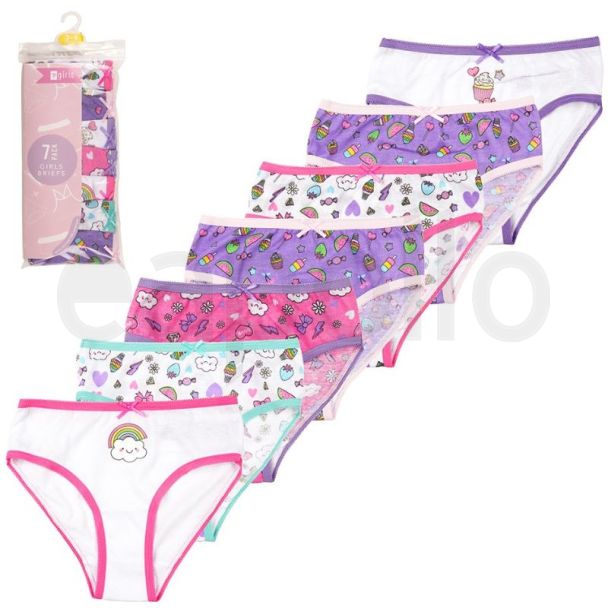 Girls 'Favourite Things' Briefs - Assorted (Pack of 7)
