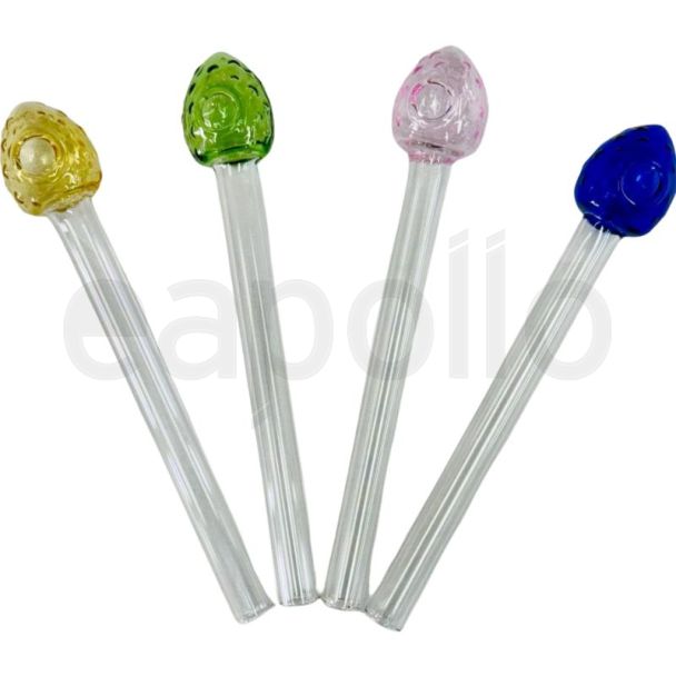 Glass Oil Pipe Strawberry Design -  Assorted (12cm)