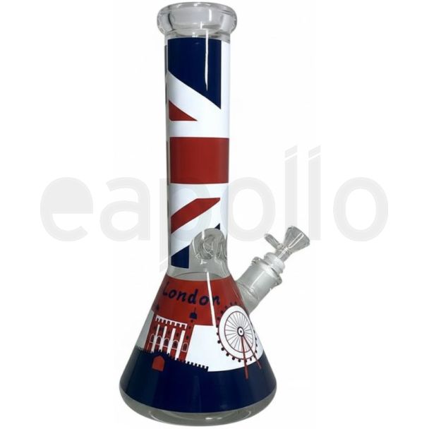 Glass Waterpipe - I Love London (12.5inch)