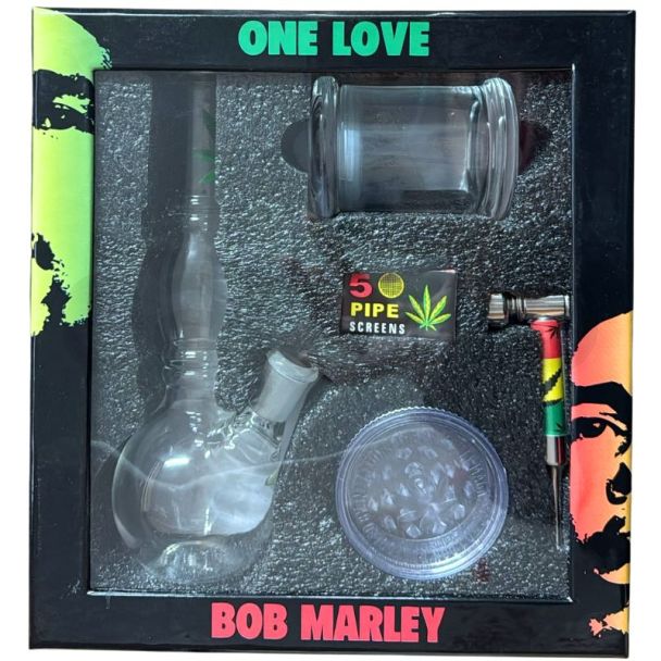 Glass Waterpipe & Accessory Gift Set - One Love