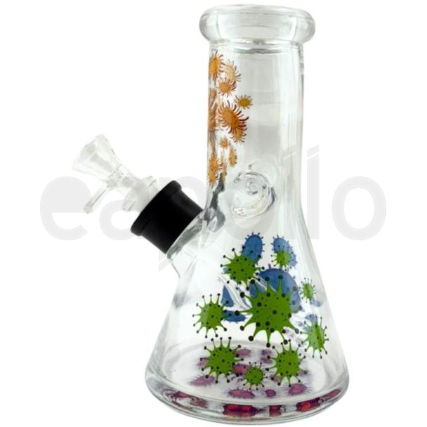 Glass Waterpipe Colourful Mix Design - Assorted Colour (8inch)
